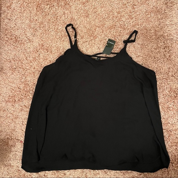 NWT Torrid size 1 black crisscross ruffle georgette tank - Picture 6 of 7